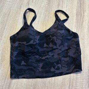 Padded workout tank black camo